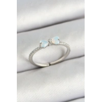 Pirinç Fiyonk Figürlü Zirkon Taşlı Gümüş Renk Ayarlanabilir Kadın Yüzük