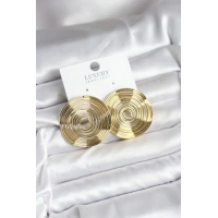Pirinç Gold Renk Circle Model Kadın Küpe