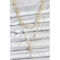 Pirinç Gold Renk Güneş Model Detaylı 3lü Kombin Y Kadın Kolye