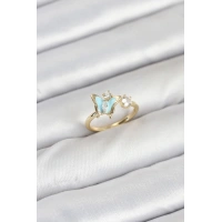 Pirinç Gold Renk Kelebek Model Kadın Yüzük