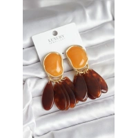 Pirinç Gold Renk Vintage Model Kadın Küpe