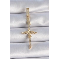 Pirinç Gold Renk Zirkon Taş Detaylı Elif Model Anka Kuşu Figür Ajda Charm