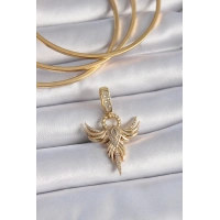 Pirinç Gold Renk Zirkon Taşlı Anka Kuşu Model Ajda Charm