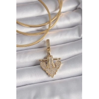 Pirinç Gold Renk Zirkon Taşlı Çapa Model Ajda Charm