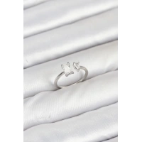 Pirinç Gold Renk Zirkon Taşlı Kadın Yüzük