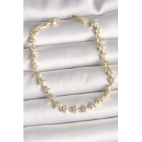 Pirinç Gold Renk Zirkon Taşlı Yıldız Model VIP Seri Kadın Bileklik