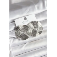 Pirinç Gümüş Renk Circle Model Kadın Küpe