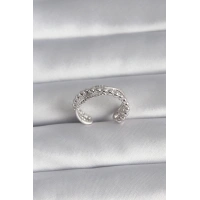 Pirinç Gümüş Renk Kadın Yüzük