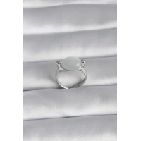 Pirinç Gümüş Renk Sedefli Kadın Yüzük