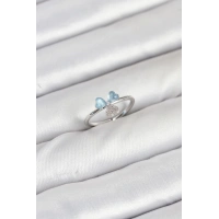 Pirinç Gümüş Renk Yonca Model Kadın Yüzük