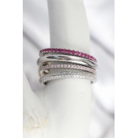 Pirinç Gümüş Renk Zirkon Taşlı 4Lü Kadın Yüzük