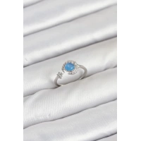 Pirinç Gümüş Renk Zirkon Taşlı Ay Yıldız Kadın Yüzük