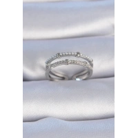 Pirinç Gümüş Renk Zirkon Taşlı İnci Detay Kadın Yüzük