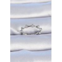 Pirinç Gümüş Renk Zirkon Taşlı Kadın Yüzük