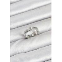 Pirinç Gümüş Renk Zirkon Taşlı Kutup Yıldızı Model Kadın Yüzük