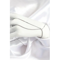 Pirinç Zirkon Taşlı Ezme Zincir Model Gümüş Renk Kadın Şahmeran