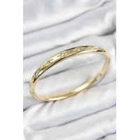 Pirinç Zirkon Taşlı Kutup Yıldızı Model Gold Renk Kadın Kelepçe