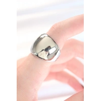 Silver Renk Ayarlanabilir Bombeli Ayna Yüzük