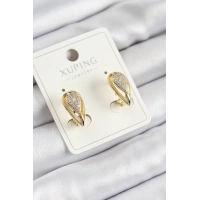 Xuping Zirkon Taşlı Damla Model Gold Renk Kadın Küpe