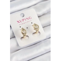 Xuping Zirkon Taşlı Kalp Model Gold Renk Kadın Küpe