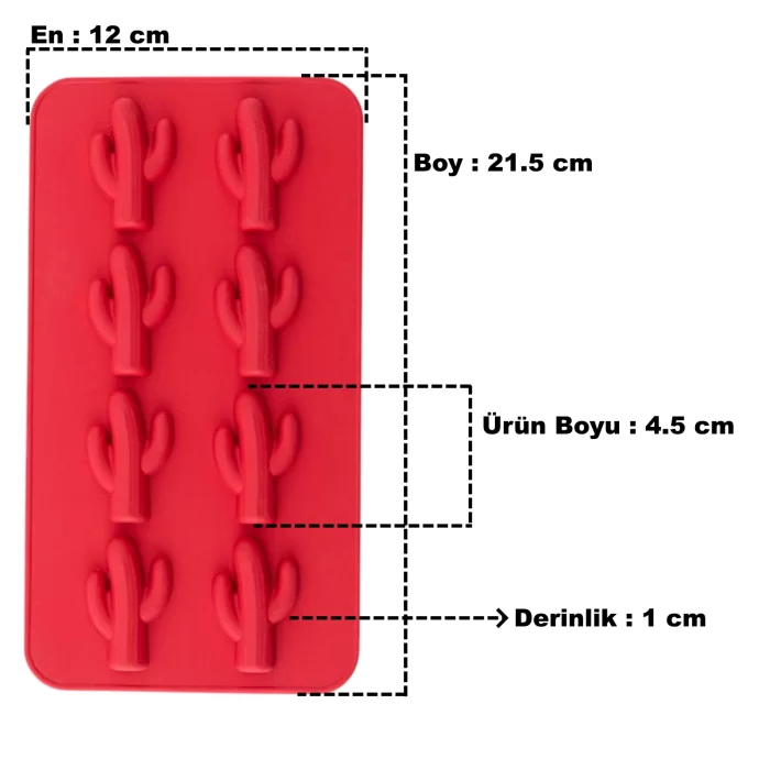 Silikon Kaktüs Buzluk ve Çikolata Kalıbı