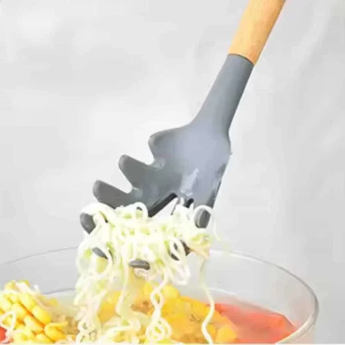 Silikon Spagetti Kaşığı Ahşap Sap (AKK-14)