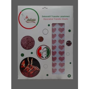 Chocolate Transfer Sheets 40x25 Valantines Day Kırmızı (25 Adet)