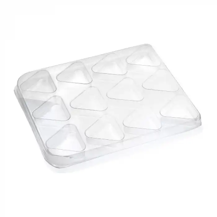 12 Bölmeli Şeffaf Plastik Sunum Tabağı