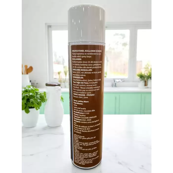 250 Ml Kadife Sprey Gıda Boyası - Kahverengi