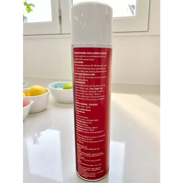250 Ml Kadife Sprey Gıda Boyası - Kırmızı