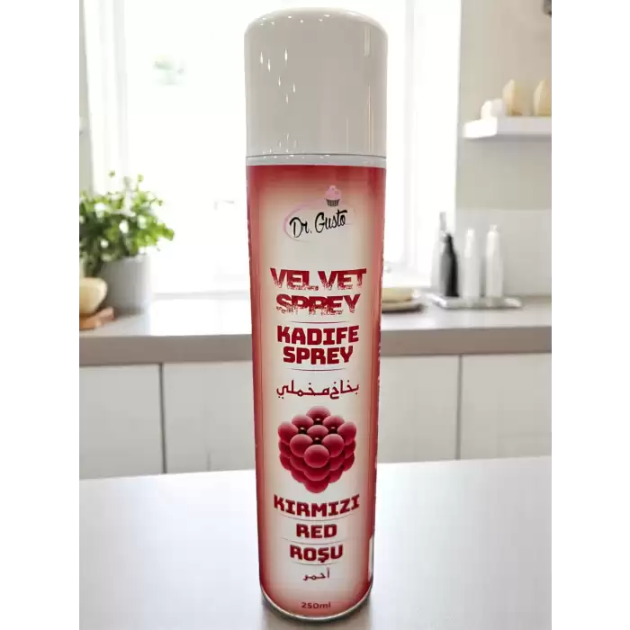 250 Ml Kadife Sprey Gıda Boyası - Kırmızı