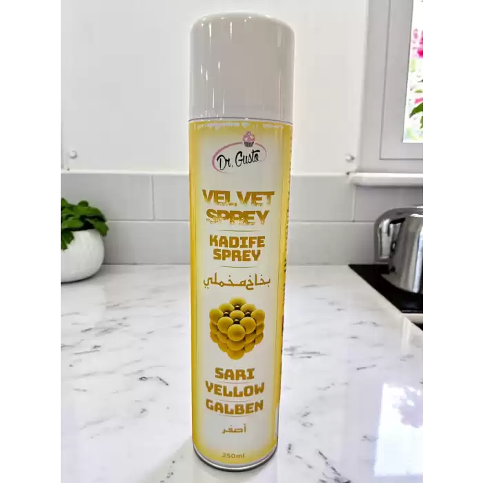 250 Ml Kadife Sprey Gıda Boyası - Sarı