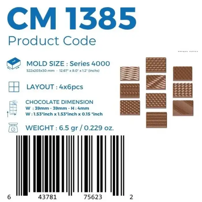 Polikarbon Madlen Çikolata Kalıbı 6,5 gr | Cm-1385