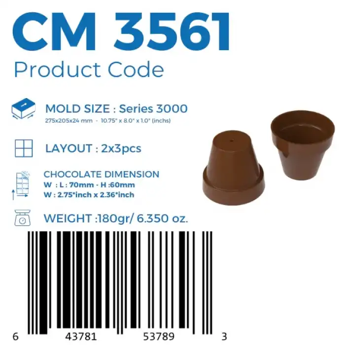 Polikarbon Special Saksı Pralin Çikolata Kalıbı 180 gr | Cm-3561