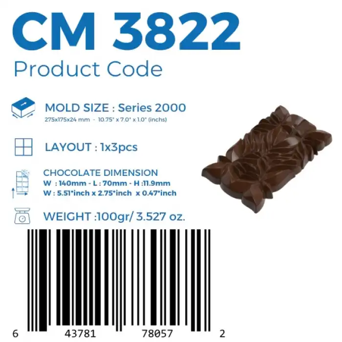 Polikarbon Tablet Çikolata Kalıbı 100 gr | Cm-3822