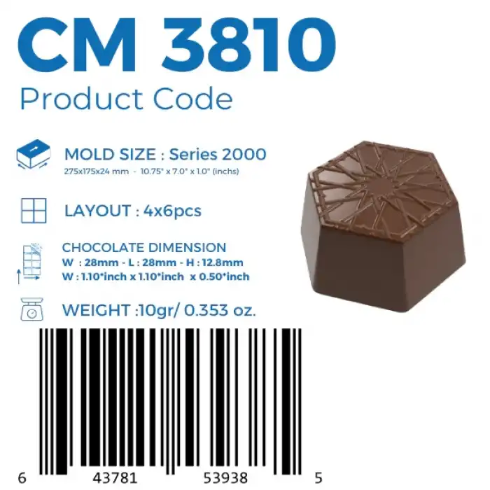 Polikarbon Special Pralin Çikolata Kalıbı 10 gr | Cm-3810