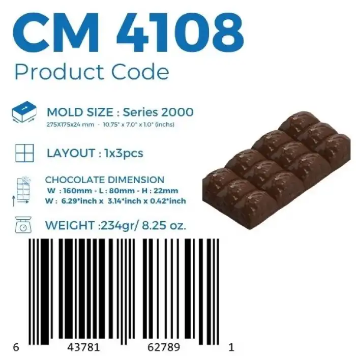 Spesiyal Dubai Çikolata Kalıbı | Tablet Çikolata Kalıbı - 4108