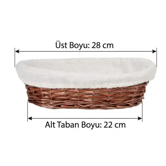 Hasır Bezli Oval Sepet 28 cm (ES-2820)