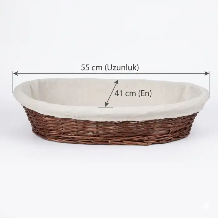 Oval Ekmek Mayalama Sepeti | Hasır Oval Açıkbüfe Sepeti 55 Cm (ESO-55R)