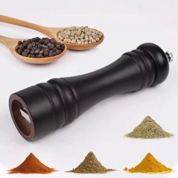 Akrilik Ahşap Baharat Değirmeni | Seramik Tuz Öğütücü 14 Cm (DCB-135)