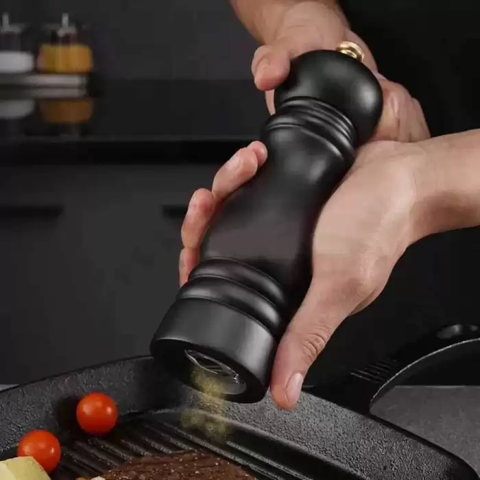 Akrilik Ahşap Baharat Değirmeni | Seramik Tuz Öğütücü 14 Cm (DCB-135)