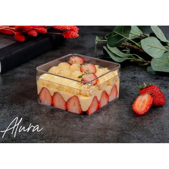 Alura Şeffaf Plastik Kapaklı Kutu 400 cc - (225 ADET)