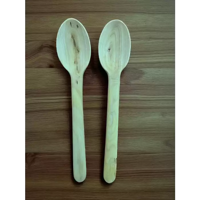 Ardıç Ağacı El Yapımı İkili Ahşap Kaşık Seti No:1