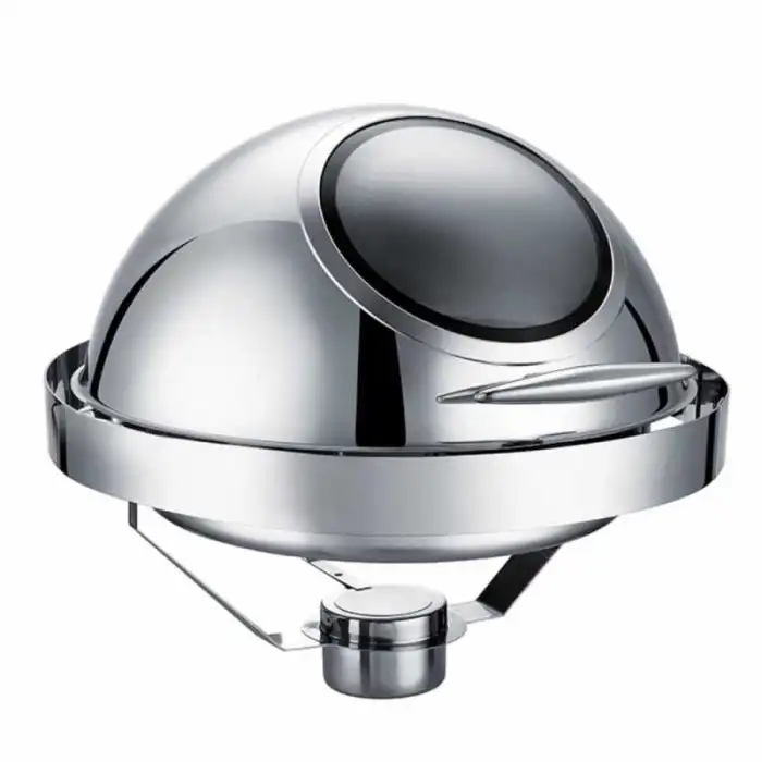 Chafing Dish Roll Top Yuvarlak Gömme Camlı 6 L (CDG-6C)