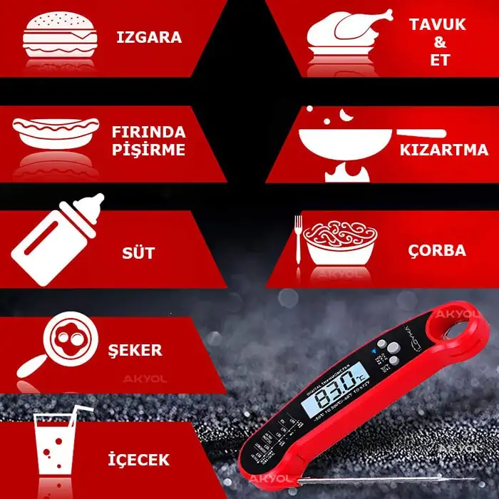 INNO 502 Katlanabilir Saplama Problu Dijital Termometre