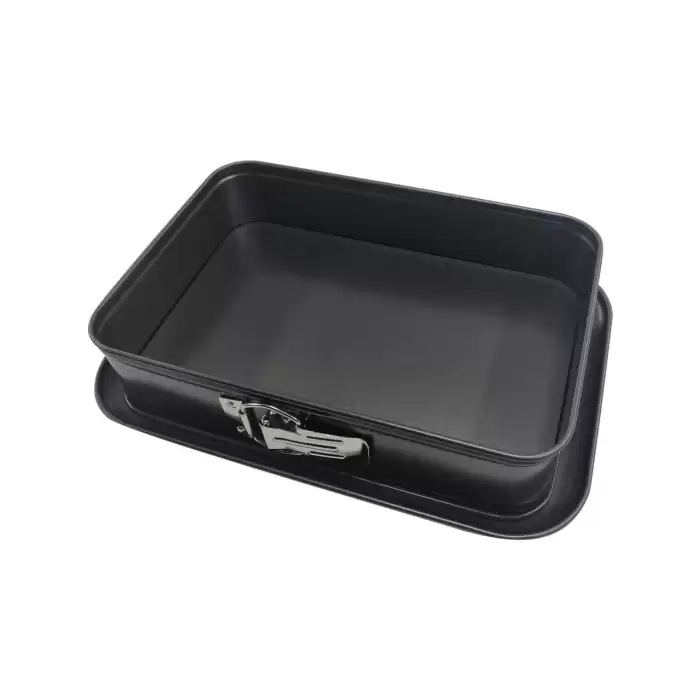 Tabanlı Kelepçeli Teflon Dikdörtgen Pasta ve Kek Kalıbı 28x19 h:7 cm