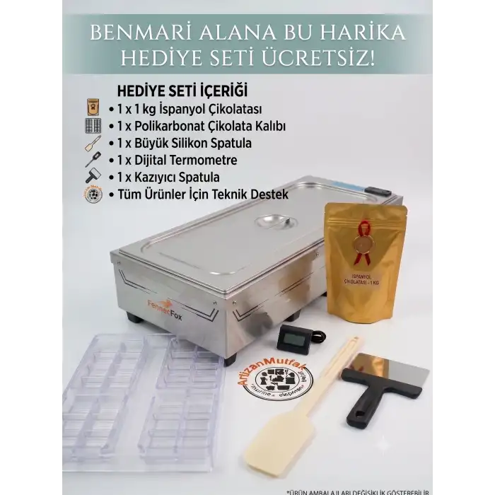Kuru Sistem Çikolata Benmarisi 3x5 Kg.