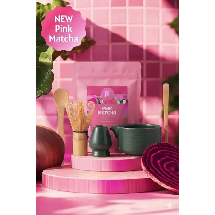 250 gr Pink Matcha Çayı ve Demleme Seti
