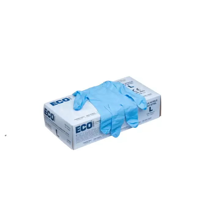 Mavi Pudrasız Nitril Eldiven Large (L)