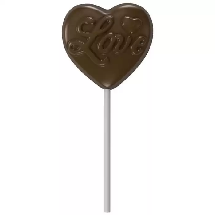 Polikarbon Kalp Lolipop Çikolata Kalıbı 35 gr - 691